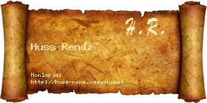 Huss René névjegykártya